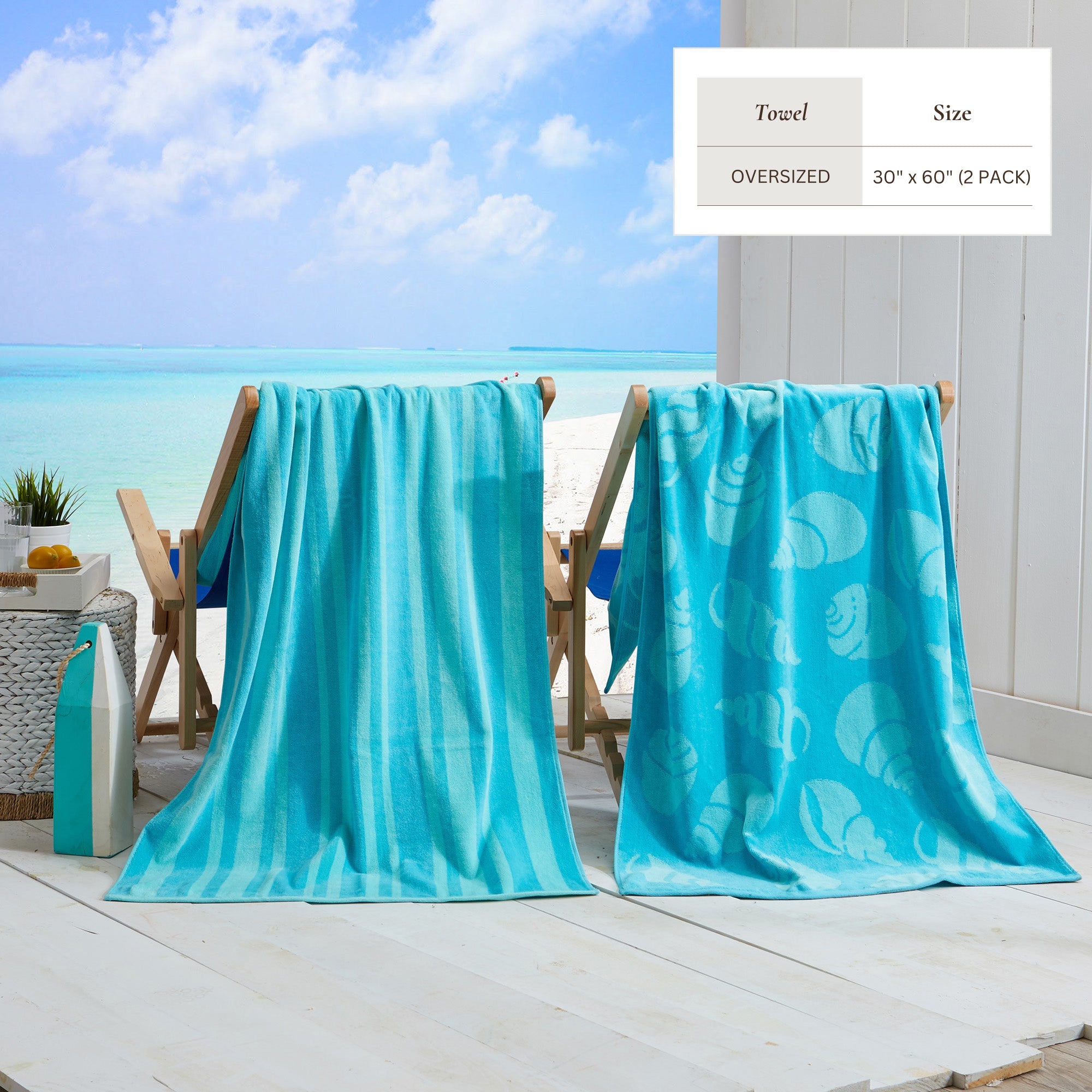 Cotton Velour Beach Towel - Maui Collection