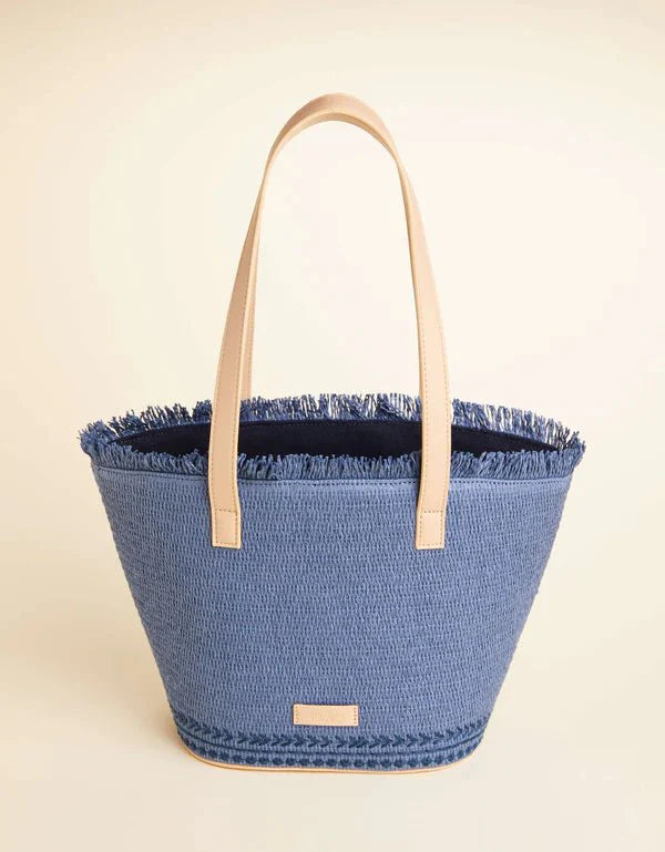 Small Tote Ogeechee Blue Palm Tree Pattern Coastal Handbag